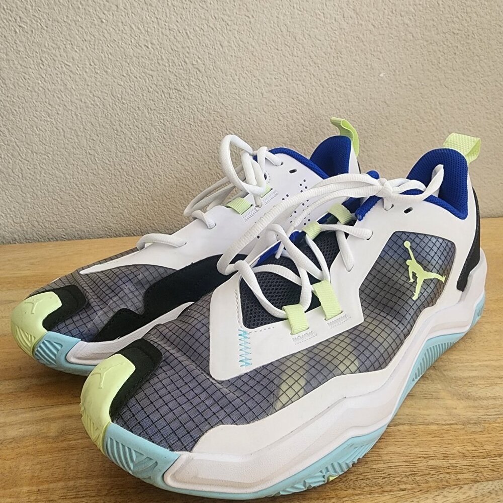 Air Jordan MJ One Take 4 Low White Copa Lime Shoes DO7193-003 Mens 9.5 - Picture 8 of 13